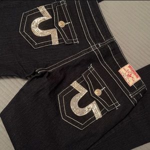 NWOT True Religion Boot cut/flare sequin pocket jeans